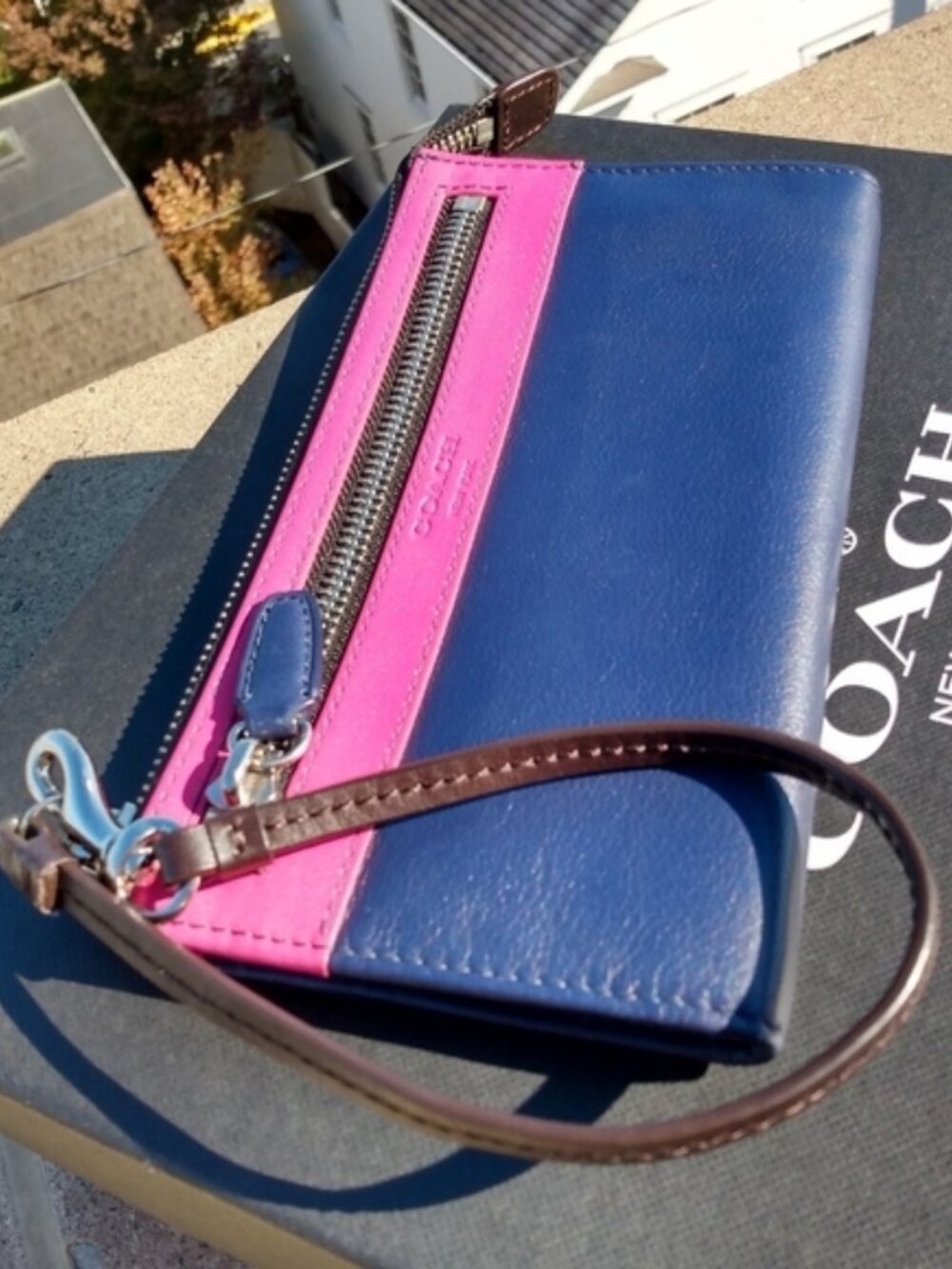Coach Legacy Colorblock Zippy Wristlet Wallet, New - Picture 6 of 15
